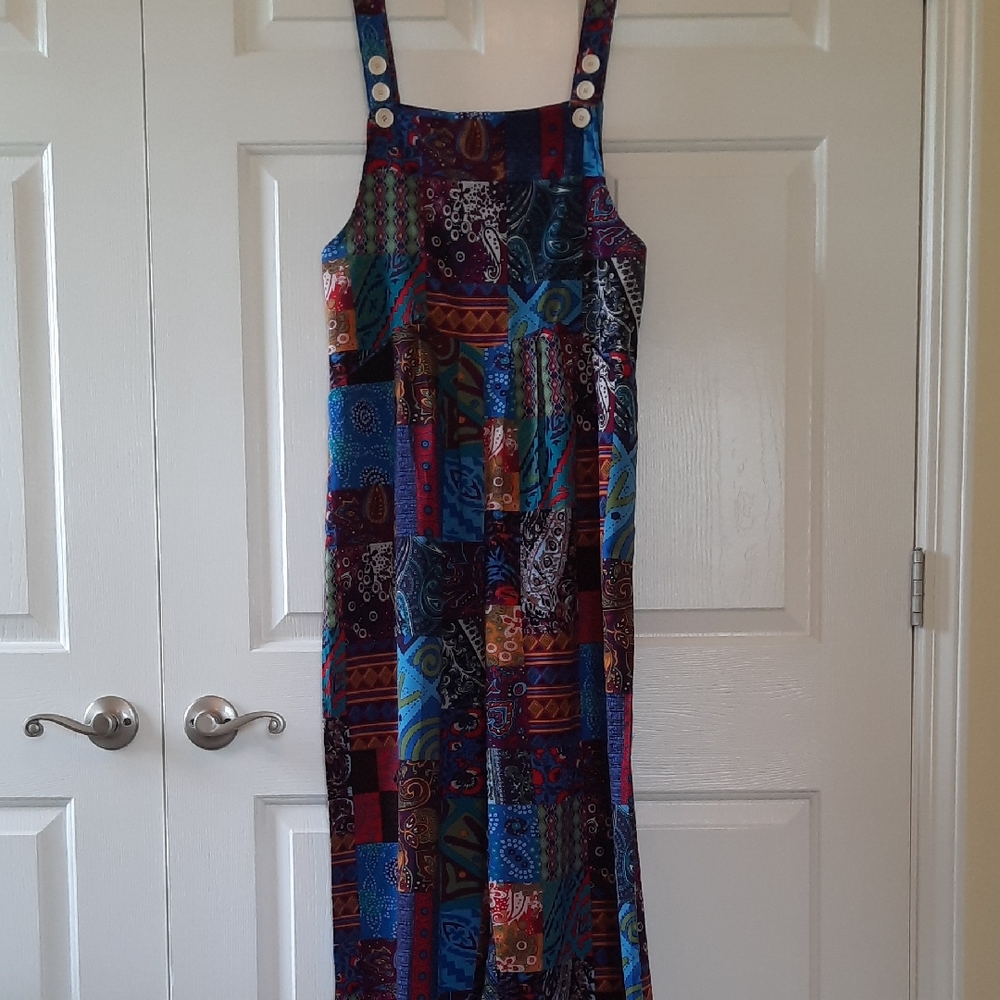 Colorful Patchwork Patterned Jumpsuit - image 1